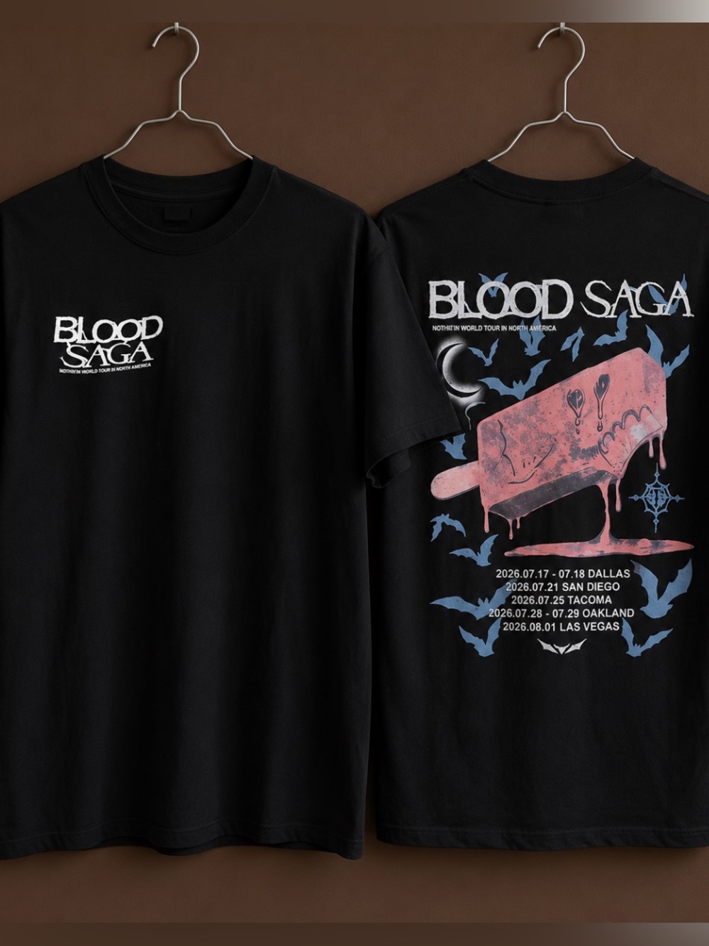 ENHYPEN WORLD TOUR 'BLOOD SAGA' in North America T-shirt Reprint - Picture 1 of 4